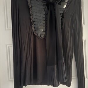 Just Cavalli Black Top with Sequin Accents Silk Never worn